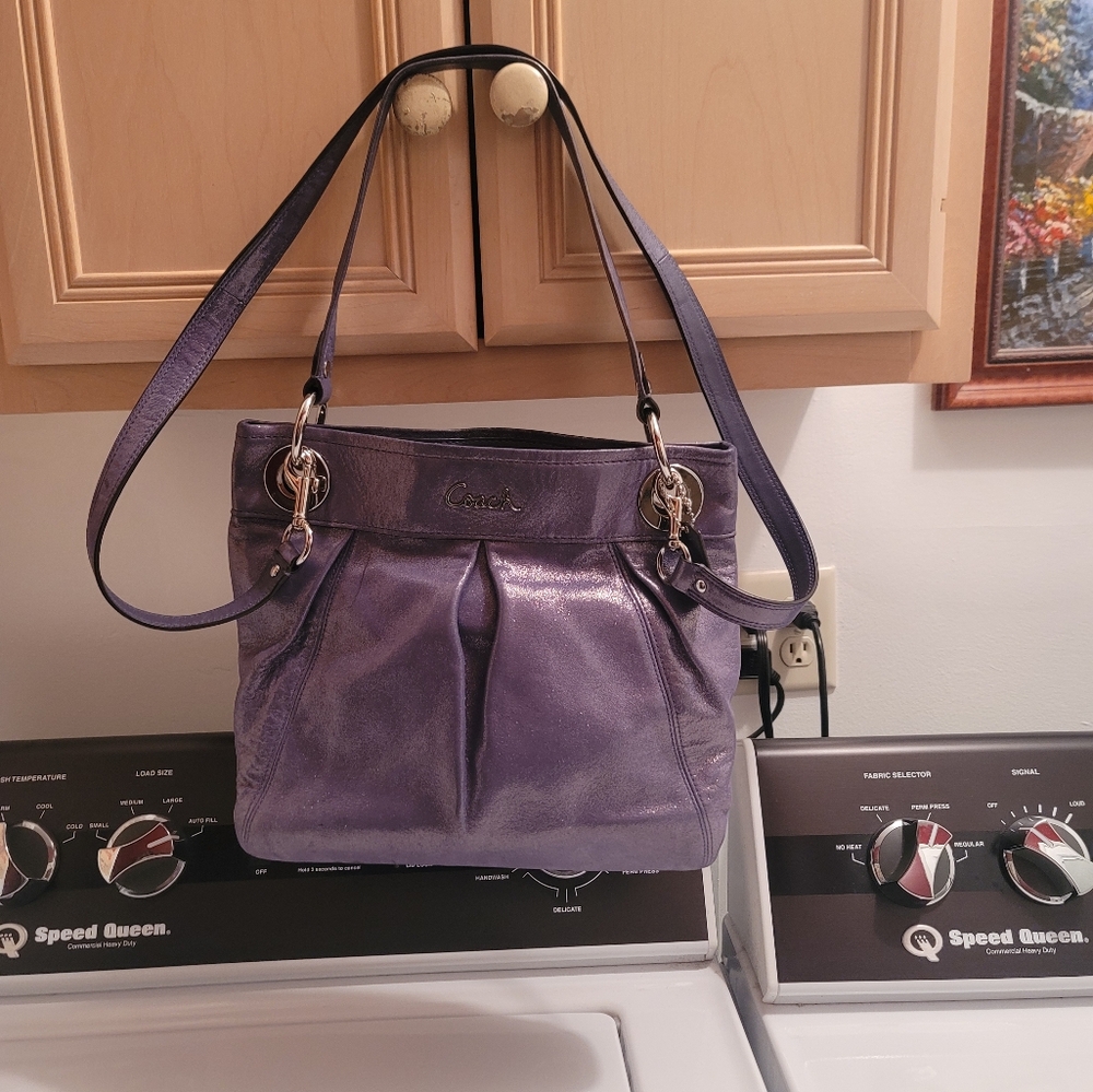 Pretty Purple Semi glittery Coach Bag.